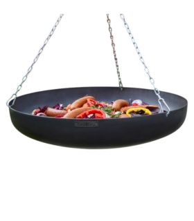 Wok suspendu sur trépied, acier naturel, manivelle inclue, CookKing, 111026 Wok suspendu sur trépied, acier naturel, manivelle inclue, CookKing, 111026
