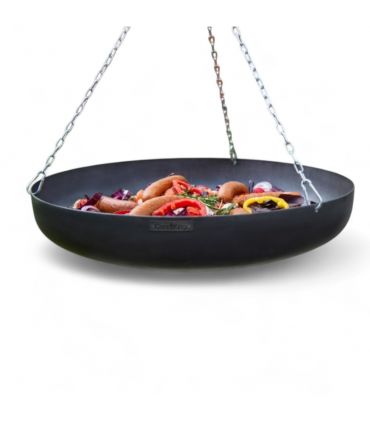 Trépied avec wok suspendu, acier naturel, treuil inclus, CookKing, 111025