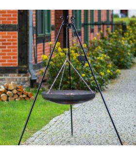 Wok suspendu sur trépied, acier naturel, manivelle inclue, CookKing, 111021 Wok suspendu sur trépied, acier naturel, manivelle inclue, CookKing, 111021