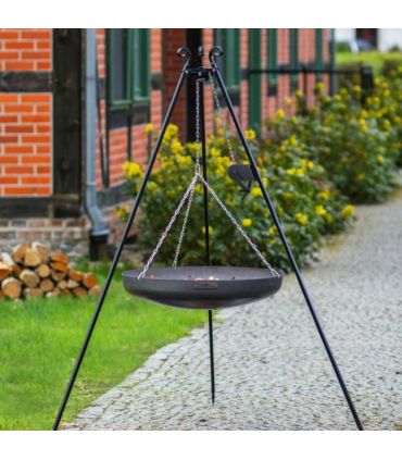 Wok suspendu sur trépied, acier naturel, manivelle inclue, CookKing, 111021