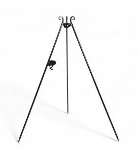 Wok suspendu sur trépied, acier naturel, manivelle inclue, CookKing, 111021 Wok suspendu sur trépied, acier naturel, manivelle inclue, CookKing, 111021