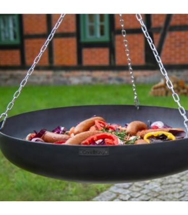 Wok suspendu sur trépied, acier, 200cm de hauteur, 70cm de diamètre, CookKing, 111014