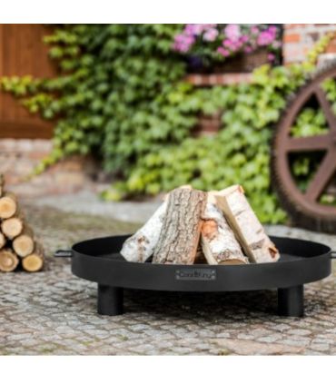 Foyer extérieur TUNIS, acier naturel, 70cm de diamètre, avec poignées, CookKing, 111298