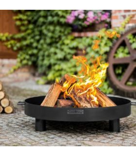 Foyer extérieur TUNIS, acier naturel, 70cm de diamètre, avec poignées, CookKing, 111298 Foyer extérieur TUNIS, acier naturel, 70cm de diamètre, avec poignées, CookKing, 111298