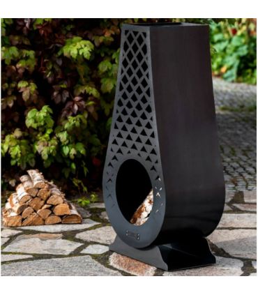 Cheminée d'extérieure AVANGARDO, acier naturel, hauteur de 108cm, CookKing, 111487