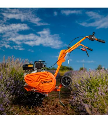 Motobineuse thermique 2,2cv petite largeur 4 fraises protèges plantes VILLAGER VTB 4310V