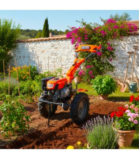 Motoculteur thermique à traction 212cm3, largeur de travail jusqu'à 105cm, 2 vitesses AV/1 AR, guidon ajustable - DAEWOO