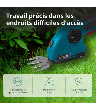Taille-haie et cisaille à gazon sans fil 2 en 1 KS SHT-8V
