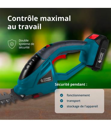 Taille-haie et cisaille à gazon sans fil 2 en 1 KS SHT-20V