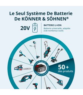 Taille-haie et cisaille à gazon sans fil 2 en 1 KS SHT-20V