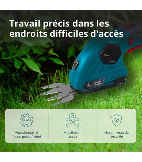Taille-haie et cisaille à gazon 2 en 1 sans fil avec manche télescopique KS SHT-8V + Extension Pole