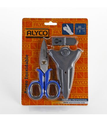 CISEAUX D’ÉLECTRICIEN POLYVALENTS INOXYDABLES AVEC HOUSSE ALYCO