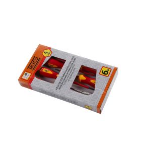 SET DE 6 TOURNEVIS ISOLÉS VDE DANS BOÎTE EN CARTON ALYCO ORANGE