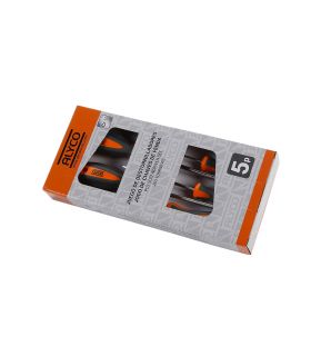 SET DE 5 TOURNEVIS DANS BOÎTE EN CARTON ALYCO ORANGE