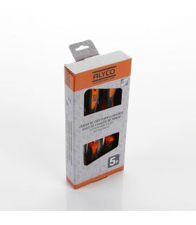 SET DE 5 TOURNEVIS DANS BOÎTE EN CARTON ALYCO ORANGE