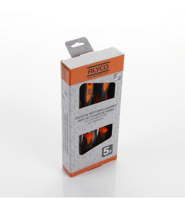 SET DE 5 TOURNEVIS DANS BOÎTE EN CARTON ALYCO ORANGE