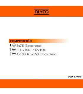 SET DE 5 TOURNEVIS DANS BOÎTE EN CARTON ALYCO ORANGE