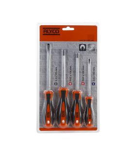 SET DE 4 TOURNEVIS SOUS BLISTER ALYCO ORANGE