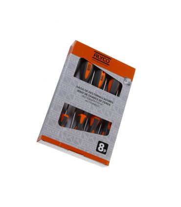 SET DE 8 TOURNEVIS DANS BOÎTE EN CARTON ALYCO ORANGE