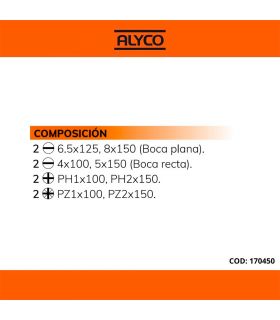 SET DE 8 TOURNEVIS DANS BOÎTE EN CARTON ALYCO ORANGE