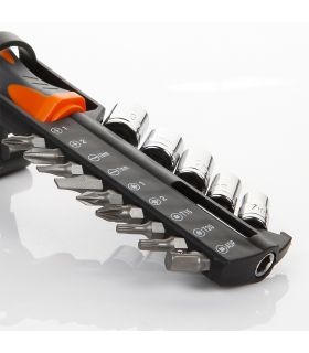 SET 15PCS ADAPTATEUR+DOUILLES+EMBOUTS ALYCO ORANGE