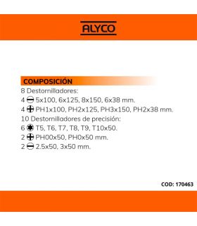 SET MIXTE 18PCES TOURNEVIS ALYCO ORANGE