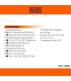 SET MIXTE 44 PCES ALYCO ORANGE TOURNEVIS