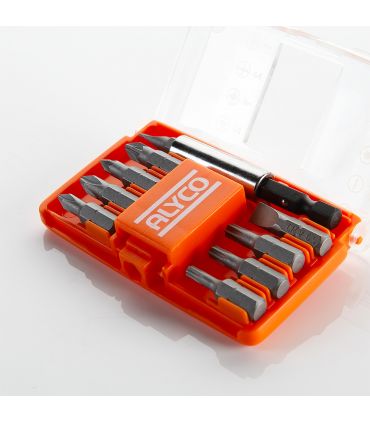 SET 10 PCS EMBOUTS DE 1/4" DANS BOÎTIER EN PLASTIQUE ALYCO ORANGE
