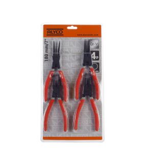 SET 4 PINCES SEEGER ALYCO ORANGE 180 MM BLISTER
