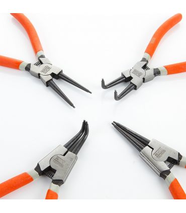 SET 4 PINCES SEEGER ALYCO ORANGE 180 MM BLISTER