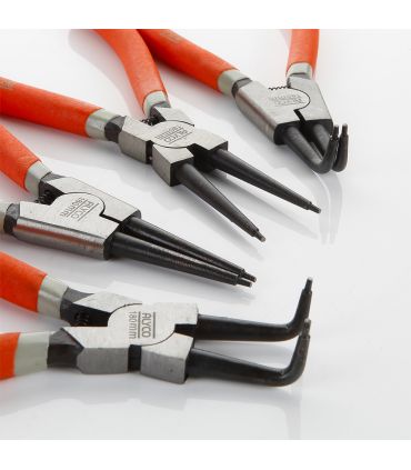 SET 4 PINCES SEEGER ALYCO ORANGE 180 MM BLISTER