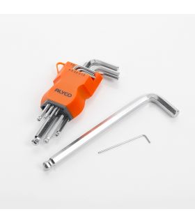 SET DE 9 CLÉS ALLEN À BOULE AVEC SUPPORT PLASTIQUE ALYCO ORANGE