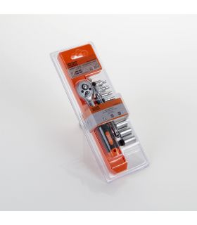 SET DE DOUILLES ET CLIQUET 12 PCS 1/4" ALYCO ORANGE
