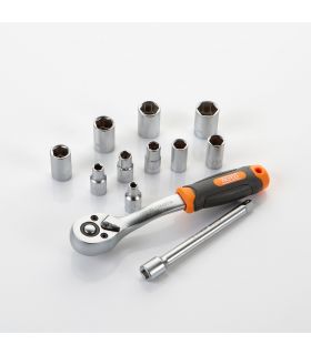 SET DE DOUILLES ET CLIQUET 12 PCS 1/4" ALYCO ORANGE