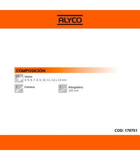 SET DE DOUILLES ET CLIQUET 12 PCS 1/4" ALYCO ORANGE
