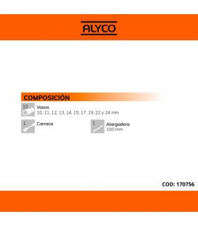 SET DE DOUILLES ET CLIQUET 12 PCS 1/2" ALYCO ORANGE