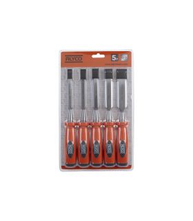 SET DE 5 BURINS MANCHE COMPOSITE SOUS BLISTER ALYCO ORANGE