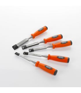 SET DE 5 BURINS MANCHE COMPOSITE SOUS BLISTER ALYCO ORANGE