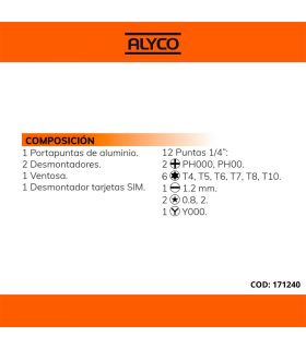 SET 17 PCS RÉPARATION MOBILES ALYCO ORANGE
