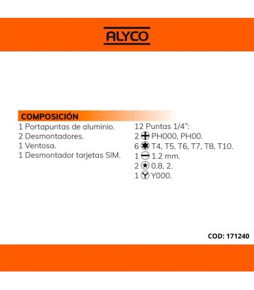 SET 17 PCS RÉPARATION MOBILES ALYCO ORANGE