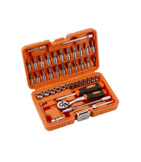 SET DE CLÉS À DOUILLE ET ACCESSOIRES DE 1/4" 46 PIÈCES ALYCO ORANGE