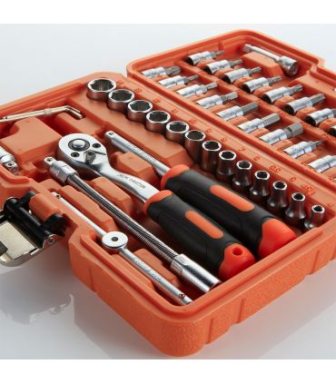 SET DE CLÉS À DOUILLE ET ACCESSOIRES DE 1/4" 46 PIÈCES ALYCO ORANGE
