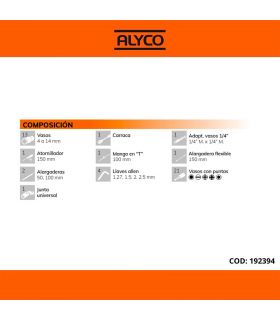 SET DE CLÉS À DOUILLE ET ACCESSOIRES DE 1/4" 46 PIÈCES ALYCO ORANGE