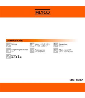 SET DE DOUILLES ET ACCESSOIRES 31 PCS 1/4" ALYCO ORANGE