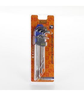 SET DE 9 CLÉS ANGULAIRES TORX EXTRA-LONGUES INVIOLABLES