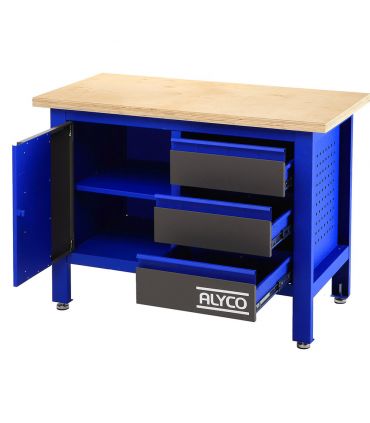 TABLE DE TRAVAIL 3 TIROIRS+PORTE 1000x600x865 MM