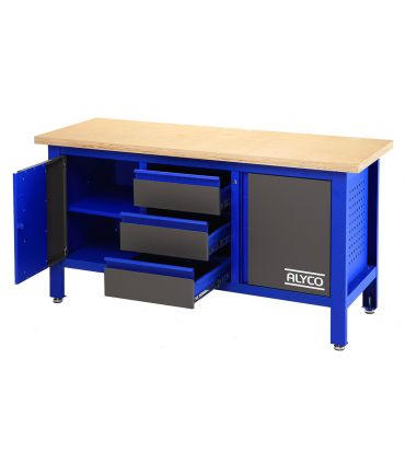 TABLE DE TRAVAIL 3 TIROIRS+PORTE 1690x600x865 MM