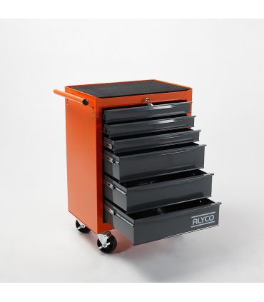 GRAND CHARIOT ALYCO ORANGE 6 TIROIRS 680x460x1020 MM