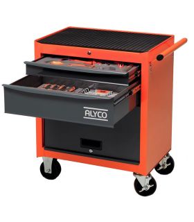 CHARIOT AVEC PORTE ALYCO ORANGE AVEC 68 OUTILS