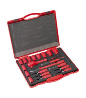 SET CLÉ A DOUILLE 1/2" 20 PIÈCES ISOLÉES